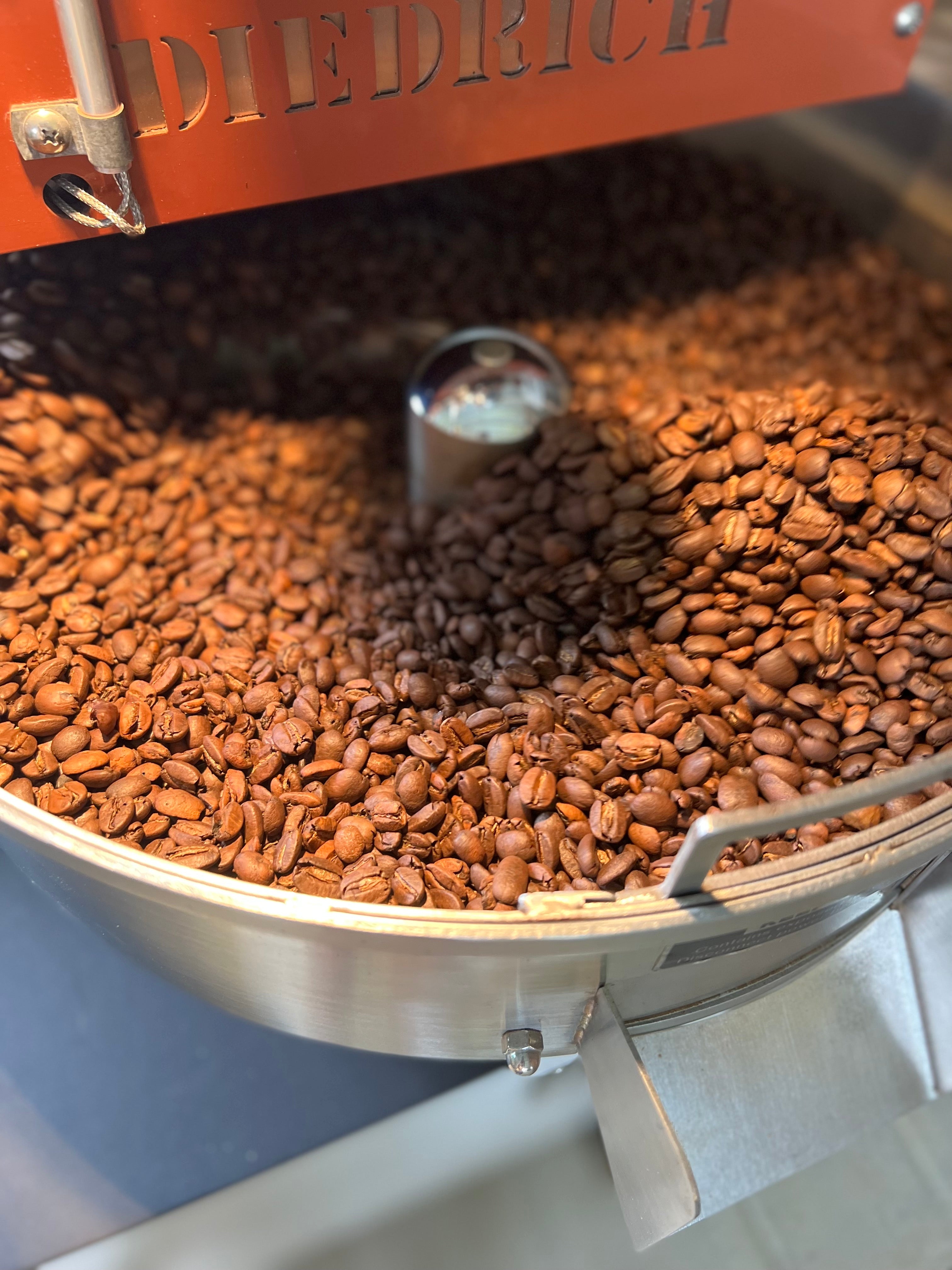 Roasted Coffee cooling on tray